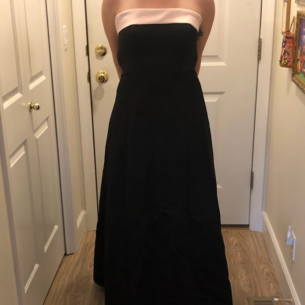 Black dress with pink trim at top